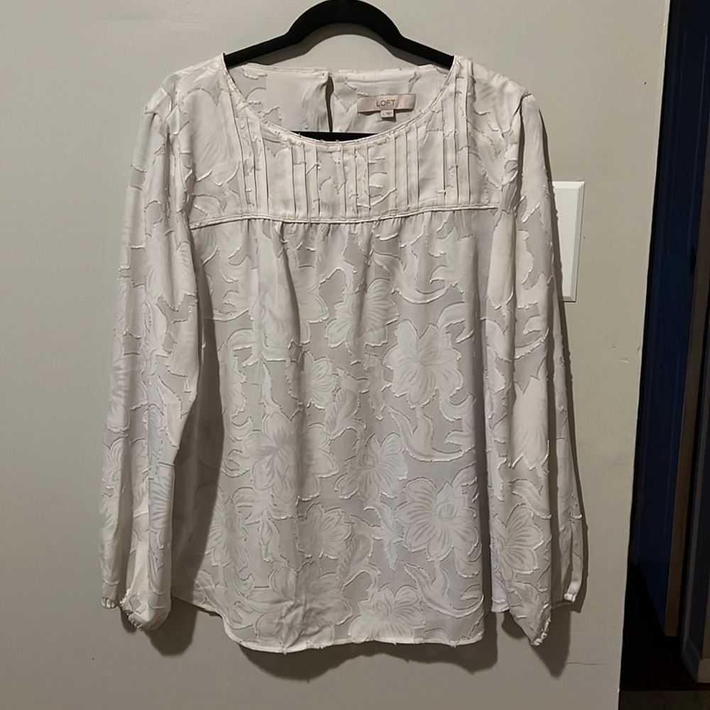 White Floral Loft Blouse